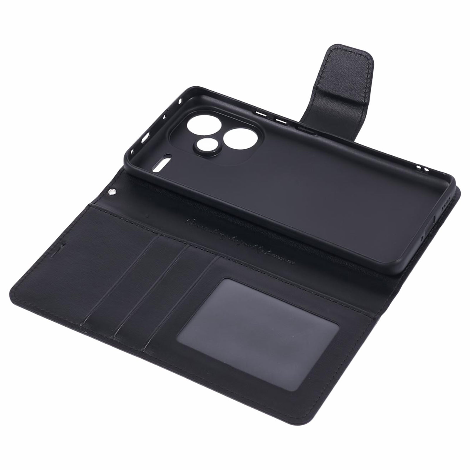 HANMAN Mill Series for Xiaomi Redmi Note 13 Pro+ 5G Case PU Leather Wallet Phone Stand Cover - Black HANMAN Mill Series for Xiaomi Redmi Note 13 Pro+ 5G Case PU Leather Wallet Phone Stand Cover - Black